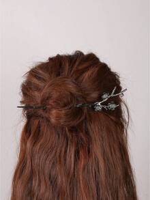 1 件剑发簪复古发夹中国女士发筷子别针复古装饰头发 DIY 配饰（银色、黑色、金色） - 彩色 - 查看 7