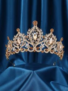 女士皇冠，巴洛克水晶水钻头饰配饰，适合公主女孩女王新娘生日婚礼舞会服装派对皇室 - 彩色 - 查看 20