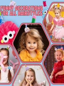 5 szt. wielokolorowych, uroczych spinek do włosów 3D Twist, zabawne akcesoria do włosów dla dziewczynek, festiwale, imprezy, prezenty