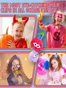 5 szt. wielokolorowych, uroczych spinek do włosów 3D Twist, zabawne akcesoria do włosów dla dziewczynek, festiwale, imprezy, prezenty