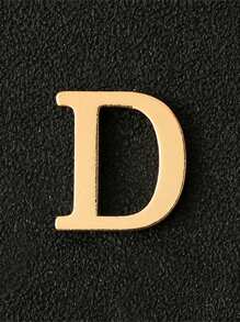 1pc Personalized 26pcs English Letter Metal Lapel Pin, Silver Color, Suitable For Jacket Or Sweater Decoration, Everyday Wear For Couples - Brooch - View 7