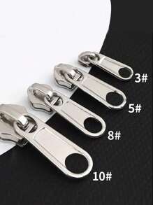 5pcs Detachable Zipper Heads, Repair Clothes Zippers, Bag Charms For Slider Replacement - Black - View 1