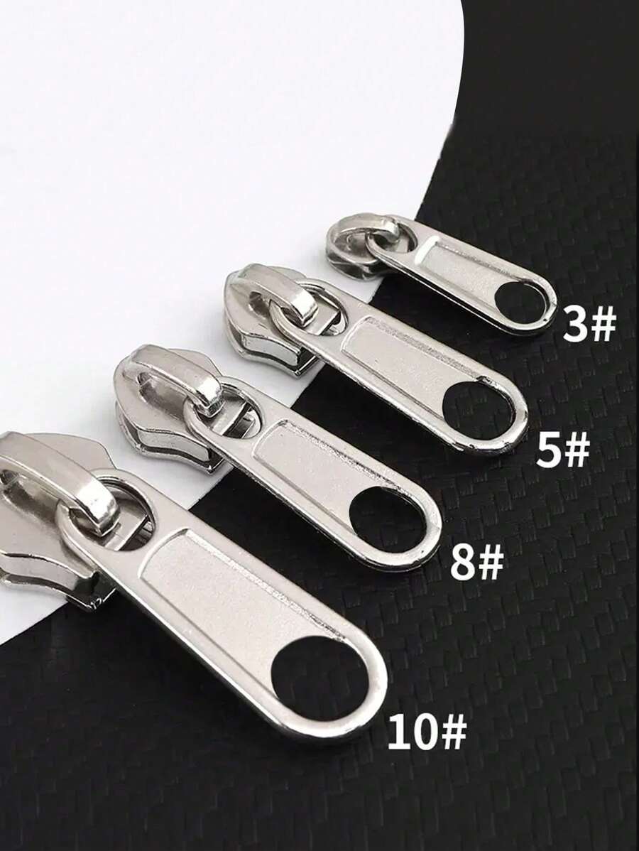5pcs Detachable Zipper Heads, Repair Clothes Zippers, Bag Charms For Slider Replacement - Black - View 1