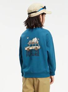 Balabala 儿童功能性运动运动衫，2024 年秋季，亲肤、生物基、吸湿排汗、快干 - 墨綠色 - 查看 2