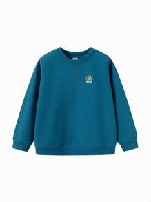 Balabala 儿童功能性运动运动衫，2024 年秋季，亲肤、生物基、吸湿排汗、快干 - 墨綠色 - 查看 4