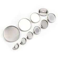 10 piezas, tamaño interno de 8-30 mm, base en blanco para broche de acero inoxidable 304, ajuste de cabujón, accesorios para hacer joyas DIY