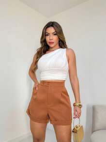 TAILOR SHORT With Buttons/DD053 - màu nâu - Xem 1