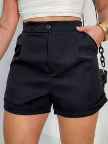 TAILOR SHORT With Buttons/DD053 - 黑色 - 查看 1