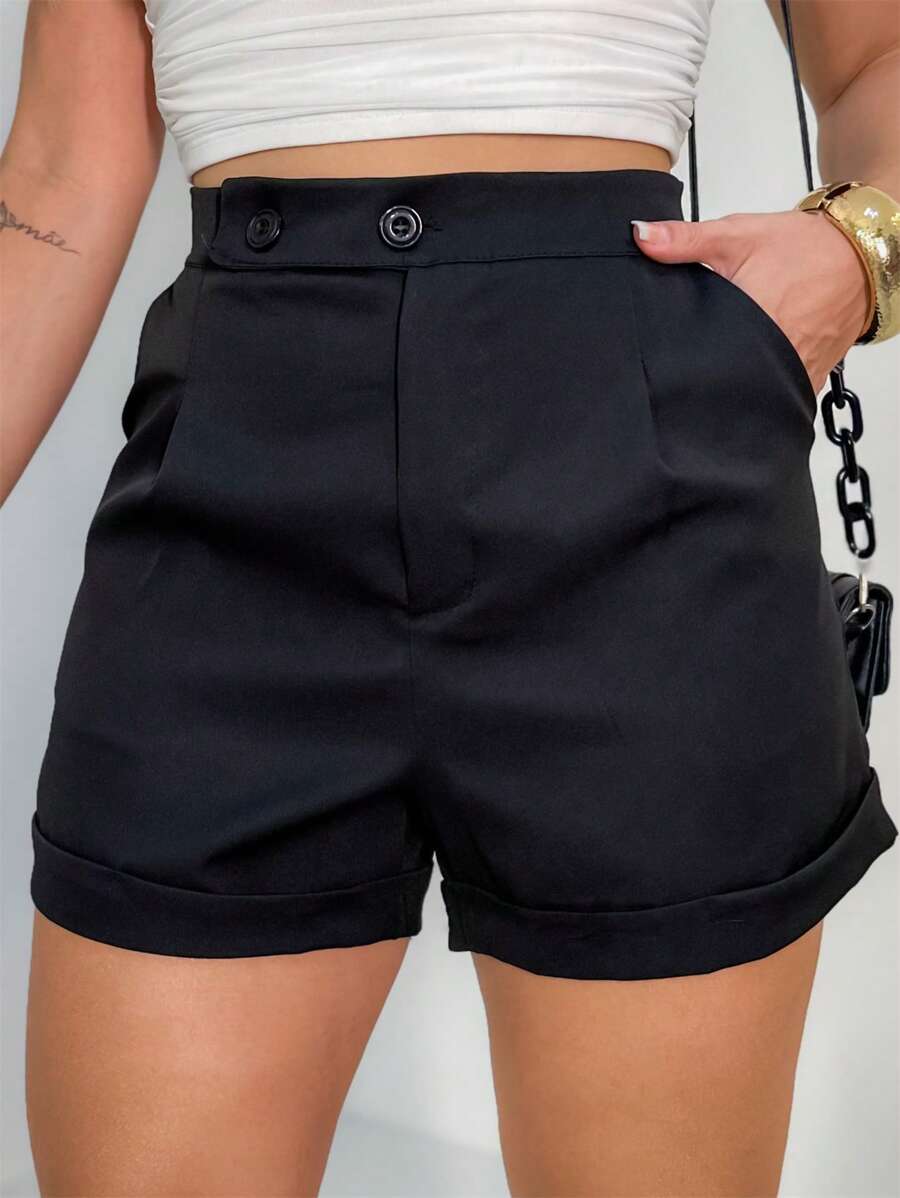 TAILOR SHORT With Buttons/DD053 - 黑色 - 查看 1