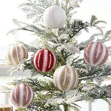 1pc Glitter Powdered Christmas Ball Ornament, Christmas Decoration