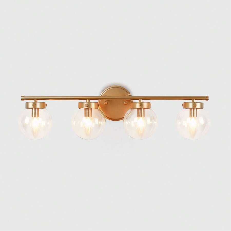 4-Lights Bathroom Vanity Light Gold Wall Scones Vanity Lighting Fixtures Wall Lamps For Bedroom - 金色 - 查看 1