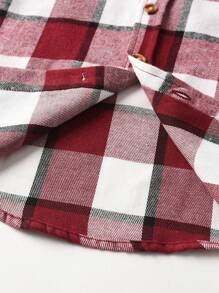 小男孩格子长袖宽松休闲衬衫，春秋