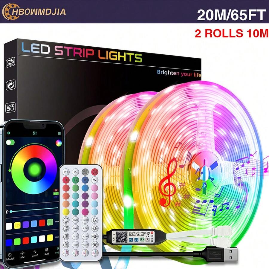 LED Light For Bedroom,3ft65ft RGB LED Strip Lights, Can Be Controlled