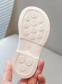 1 Pair Girls Pearl Bow Hook-And-Loop Princess Style Flats, Lightweight Non-Slip Soft Sole, Suitable For Party, Prom In Spring And Autumn - Beige - View 10