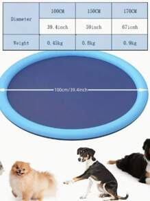 1pc Outdoor Pet Sprinkler Pad For Dogs For Summer - Blue - View 3