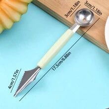 Dual-Headed Stainless Steel Watermelon Baller Kitchen Watermelon Carving Knife, Fruit Ball Spoon For Fruit Plate - Multicolor - View 3