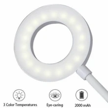 LED Rechargeable Clamp Clip On Flexible Desk Light Reading Table Night Lamp -USB - Luz cálida, Luz blanca, Luz cálida y blanca - Ver 11