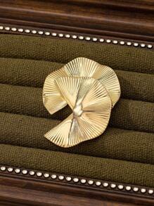 1pc elegante retro ventilador texturizado liga de metal broche de moda