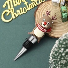 1 pieza Tapón de vino, elementos navideños y de fiesta europea y americana, tapón de vino rojo, recipiente de vino, tapón sellador de vino, regalo creativo para boda, fiesta de cumpleaños, Navidad