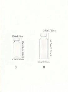 1 pieza/5 piezas Botellas de plástico para jugo con tapas, 8 oz 12 oz (250 ml, 350 ml), recipientes para jugo con tapas para refrigerador, botellas reutilizables para hacer jugos, botellas para batidos, botellas de plástico vacías para jugo, recipientes para bebidas con tapas, botellas de plástico vacías para leche y batidos, botellas de agua, para exteriores, camping - transparente - Ver 5