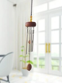 1pc Wood & Metal Wind Chime Hanging Decor, Home Ornament, Gift, Car Decor - Multicolor - View 14