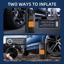 Máy bơm hơi lốp xe đạp di động 12V, máy bơm không khí lốp ô tô kỹ thuật số 150PSI có đồng hồ đo áp suất cho ô tô, xe máy, xe đạp, bóng và các loại bơm hơi khác - màu đen - Xem 4