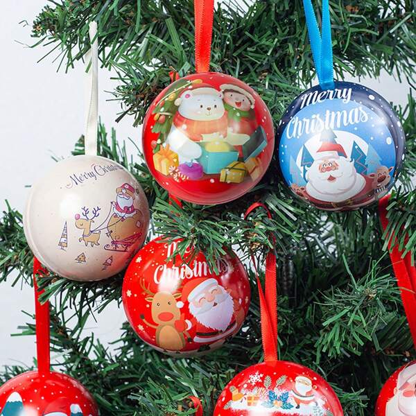 Christmas Candy Box, Decorative Ornament,  Ball, Creative Hanging Iron Ball, Christmas Supplies Ornament, Christmas Tree Decorations