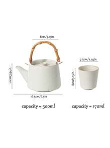 Japanese Style Teapot Teacup Set Retro Ceramic Kettle Large Capacity Household Premium Feeling Tea Room Rough Pottery Tea Set - Multicolor - View 2