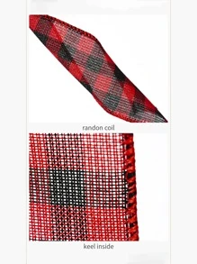 1 Pc Home Decor Decor Red And Black Plaid Ribbon Atmosphere Decoration Black And White Plaid Ribbon Plaid Fabric Ribbon,Valentine's Day Decoration, Wedding Decoration Birthday