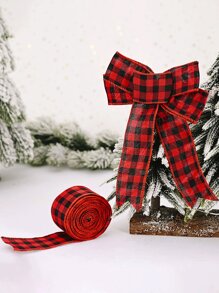 1 Pc Home Decor Decor Red And Black Plaid Ribbon Atmosphere Decoration Black And White Plaid Ribbon Plaid Fabric Ribbon,Valentine's Day Decoration, Wedding Decoration Birthday
