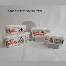 4pcs Rectangular Food Storage Containers Set For Refrigerator & Microwave, Reusable Containers For Storing Vegetables, Fruits, Spices, Butter Etc.