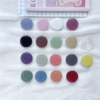 1/2/3/4pcs Multi-Color Solid Color Resin Phone Grip Stand, Cute Clear Cell Phone Holder,Expandable Collapsible Cell Phone Accessory, Transparent Base Compatible With IPhone, Android Phone, Gift For Birthday, Family, Friends Push-Pull Phone Grip, Phone Accessories