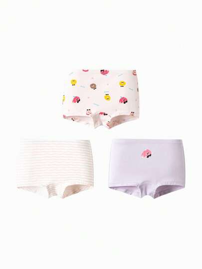  Balabala Tween 女童平角内裤 2024 秋季系列 柔软舒适 三件套