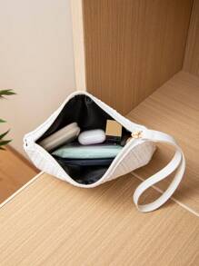 White Straw Clutch Wallet For Women - White - View 4