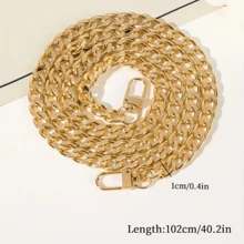 Iron Flat Chain Strap Adjustable For Handbag DIY Replacement Shoulder Bag Strap With Metal Clasp - Light Gold 102 - View 8