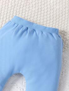 2pcs/Set Infant Baby Boys' Fashion Casual Bear Embroidery Crew Neck Long Sleeve Sweatshirt And Harem Pants Outfit, Autumn/Winter