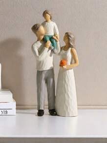 1pc Parent And Daughter Reading Book Figurines, Hand-Painted Figures Gifts For Parent Or Daughter, Family Sculpture For Shelf Decor Desktop Home Bedroom Living Room Decoration Birthday Graduation