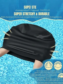 قبعة السباحة فائقة الحجم للنساء والرجال، تصميم خاص لقبعة السباحة للشعر الطويل السميك المجعد والضفائر والضفائر الضفيرة وأفرو؛ السيليكون للحفاظ على جفاف شعرك