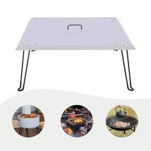 kangten Fire Pit Stainless Steel Lid For Fire Bowl Square Fire Pit Heat Deflector Fire Pit Cover Foldable Fire Pit Lid - 銀色 - 查看 2