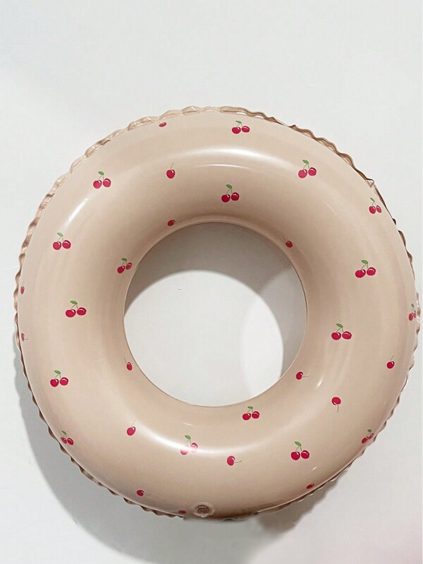 1pc Cherry-Colored Inflatable Swimming Ring, Suitable For Adults And Children For Floating On Water