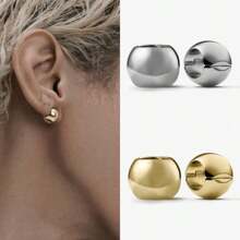 1pc 00g Ball Shaped Earring, Suitable For Stretched Ear Piercings, 10mm Stainless Steel Ear Gauge Expander, Body Piercing Jewelry - Sphere - View 10