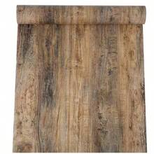 1 Roll Self-Adhesive Wood Grain Wallpaper, Vintage Furniture Sticker, Removable Tabletop Contact Paper, Vinyl Peelable Wallpaper For Kitchen Cabinet Shelves