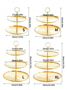 1pc 2-3 Tầng Đế đựng bánh cupcake màu vàng, Tháp bánh cupcake bằng kim loại Giá đựng tráng miệng nhiều tầng màu vàng Đế đựng bánh cupcake nhiều tầng màu vàng Khay đựng đồ dùng bằng vàng dùng cho tiệc cưới, sinh nhật, trang trí bàn tráng miệng ngày lễ Quà tặng Giáng sinh - Vàng - Xem 2