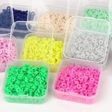 500pcs/Box 6mm Flat Round Polymer Clay Beads Box Set Chip Disk Loose Spacer Handmade Beads For Diy Bohemia Jewelry Making - 500pcs/box Polymer Clay Beads - View 2