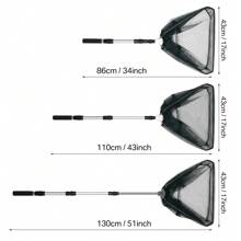 Fishing Landing Net With Telescopic Handle, Foldable & Collapsible, Lightweight Aluminum Alloy Frame, Portable Long Handle For Bird & Fish Catch And Release