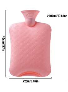 1pack 2000ml Premium Fluffy Hot Water Bottle For Soothing Pain Relief And Comfort - Ideal For Neck, Back, Shoulder, Legs, And Menstrual Cramps(The Edging And Inner Color Of The Hot Water Bag Jacket Are Randomly Selected )