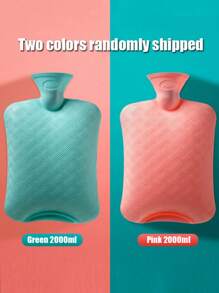 1pack 2000ml Premium Fluffy Hot Water Bottle For Soothing Pain Relief And Comfort - Ideal For Neck, Back, Shoulder, Legs, And Menstrual Cramps(The Edging And Inner Color Of The Hot Water Bag Jacket Are Randomly Selected )
