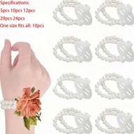5/10/12/20/24 PCS- Elastic Pearl Corsage Bracelet For Wedding Prom And Beach Party