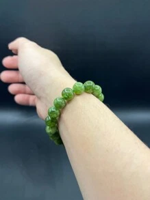1pc Natural Peridot Beads - Green Peridot Bracelet Healing Crystal Jewelry For Women Men Energy Balancing Wristlet 6 8 10mm