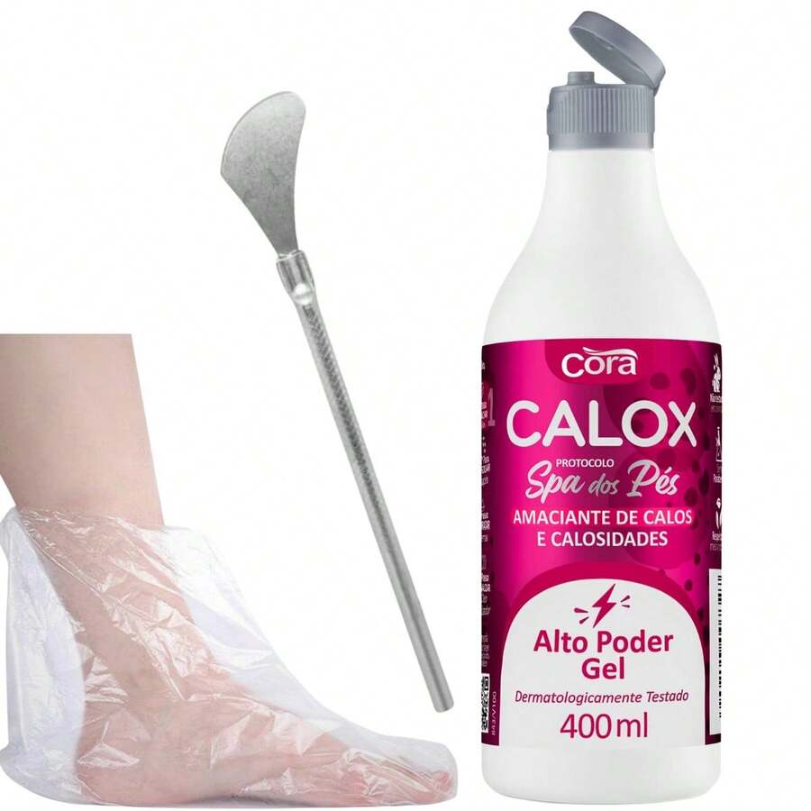 Calox Gel Kit 400ml Cora Callus Remover With Callus Spatula 222 And 30 Disposable Booties - 白色 - 查看 1